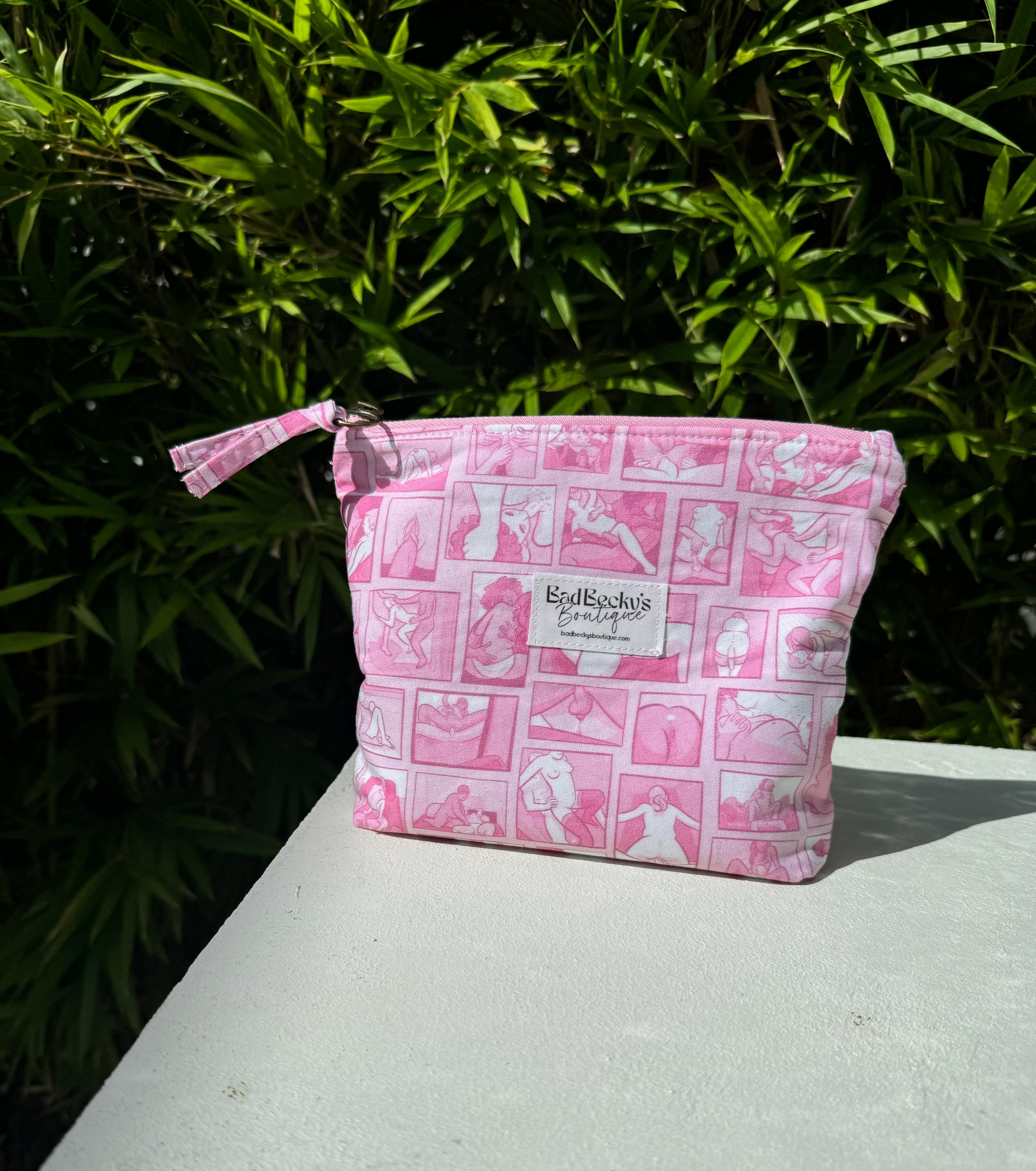 Pink Polaroid NSFW Cosmetic zippered pouch